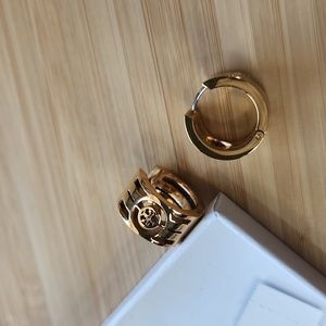 Tory Burch Logo Huggie Earrings